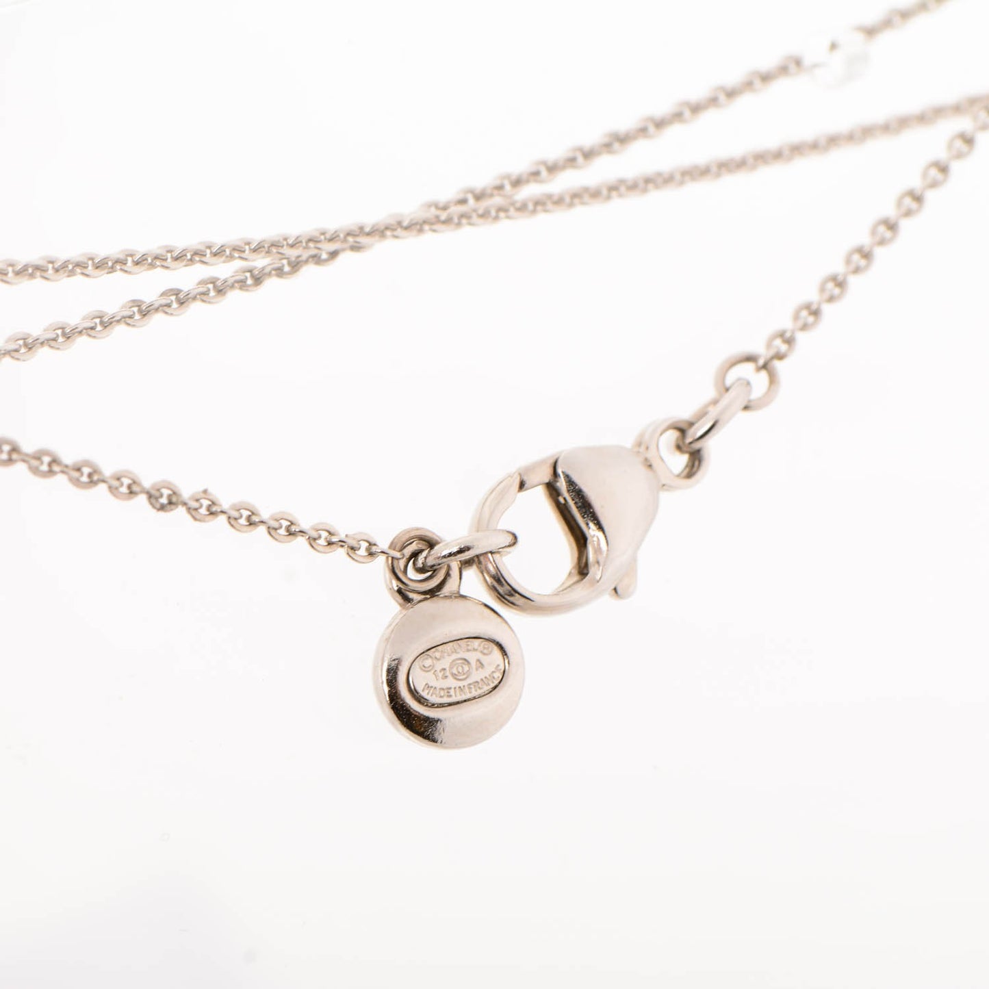 Crystal CC Drop Necklace Silver
