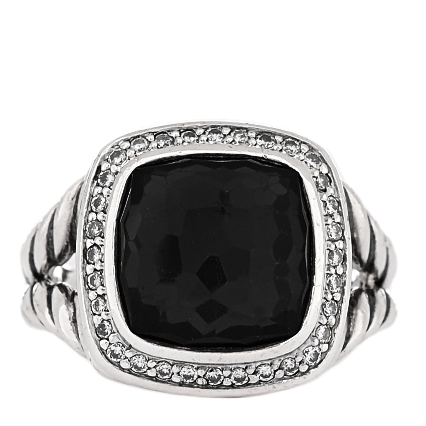 Sterling Silver Diamond Black Orchid 11mm Albion Ring 54 6.75