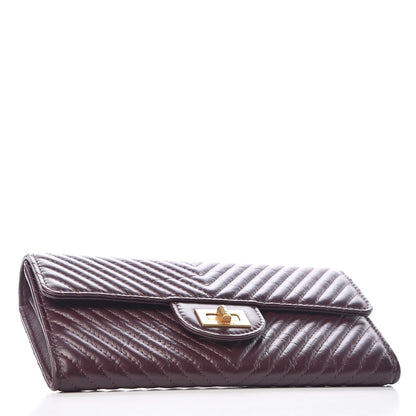 Chanel Aged Calfskin Chevron Quilted 2.55 Reissue Flap Wallet Burgundy 4 of 9