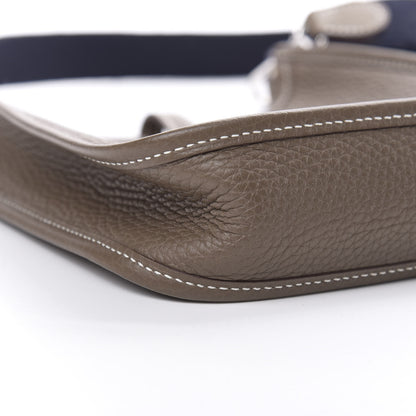 Hermes Taurillon Clemence Amazone Evelyne TPM Etoupe Bleu Indigo 9 of 11