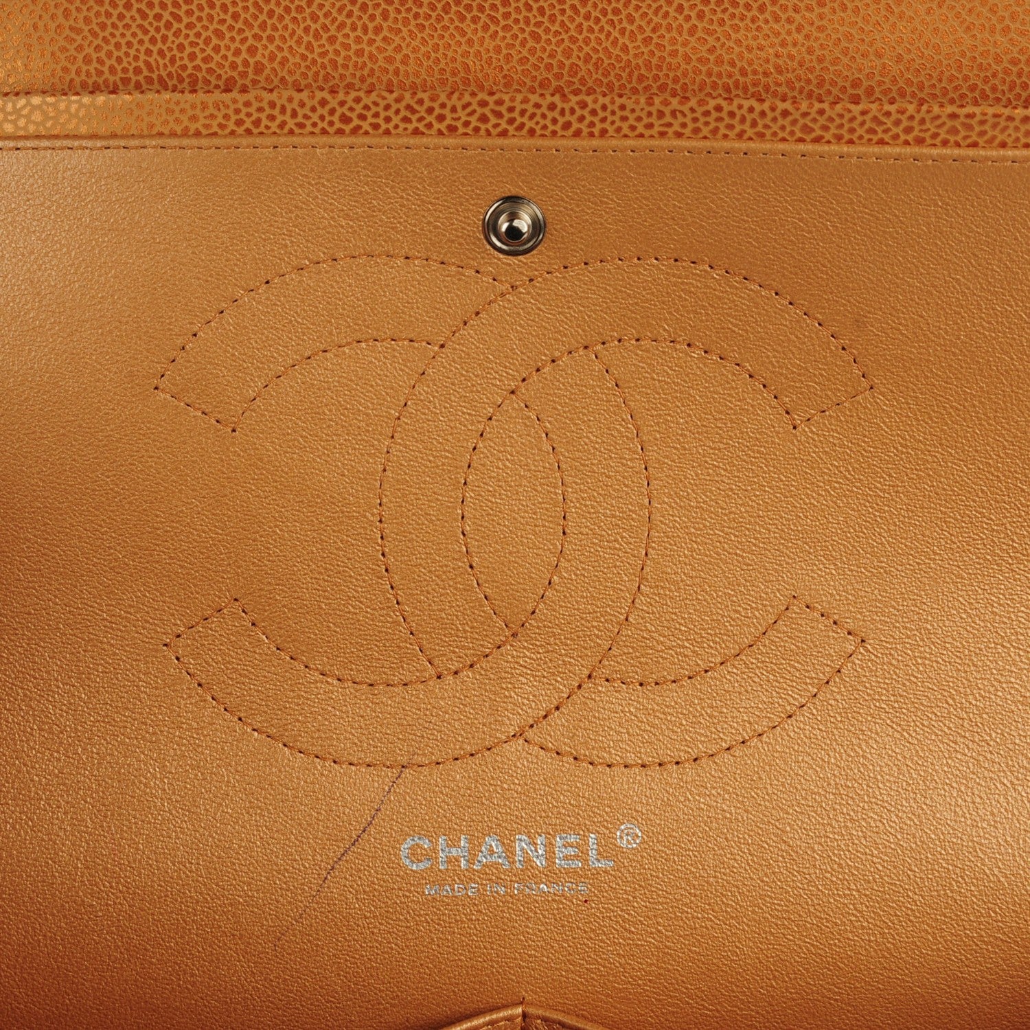 Chanel Metallic Caviar Quilted Jumbo Double Flap Copper 6 of 8