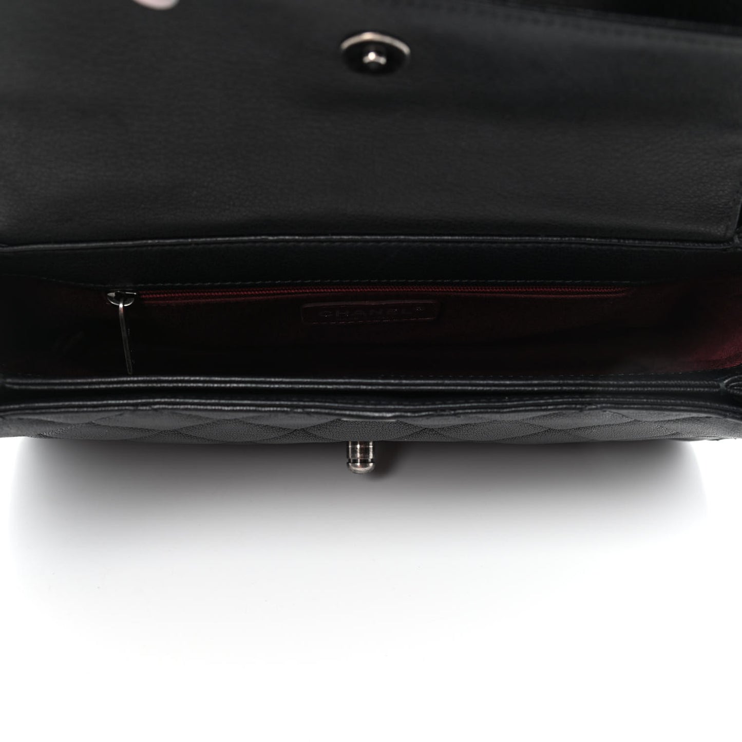 Goatskin Quilted Large Perfect Edge Flap Black