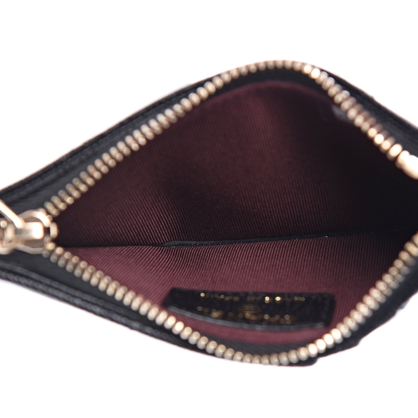Caviar Quilted Flap Zip Card Holder Black