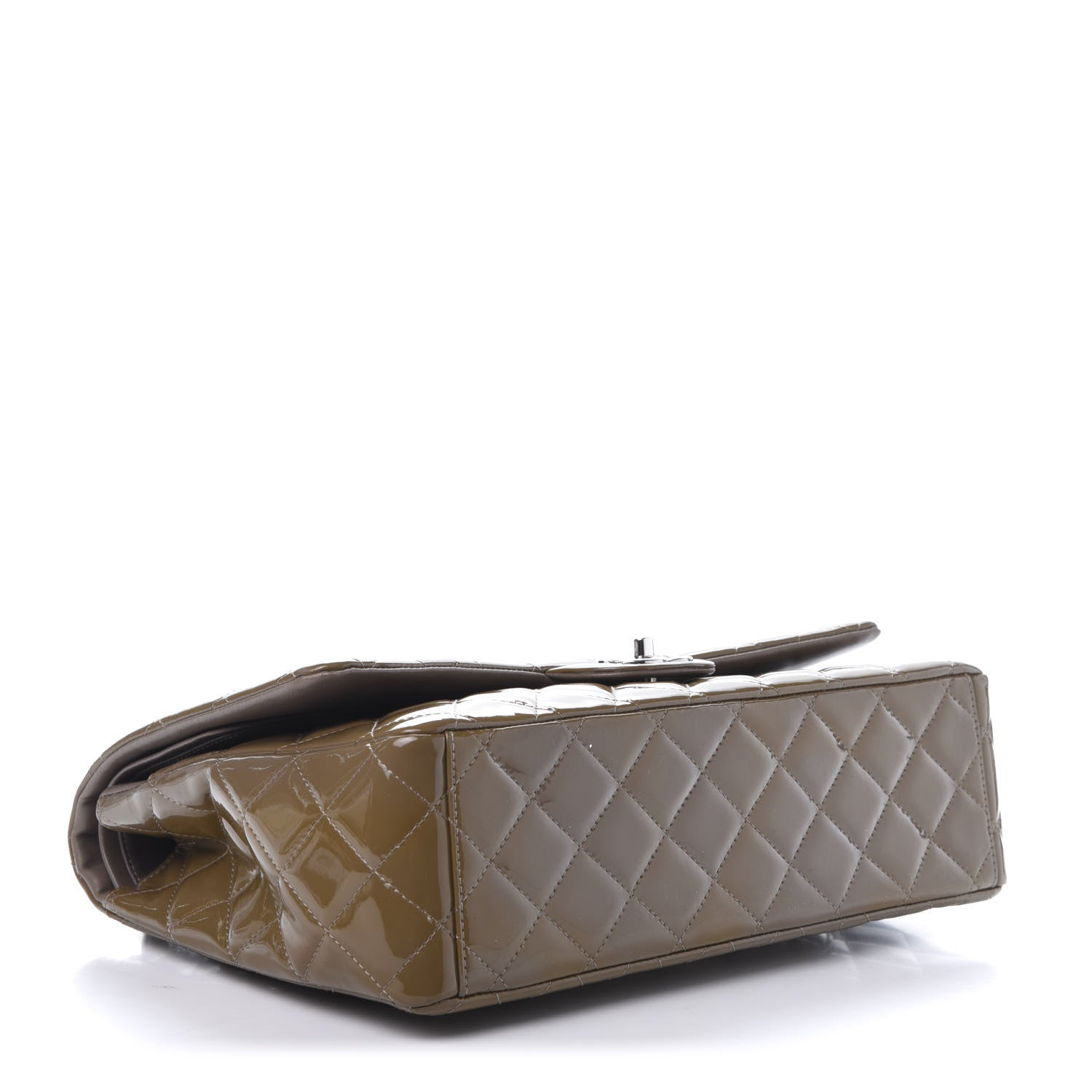 Chanel Patent Calfskin Quilted Maxi Double Flap Grey 4 of 12