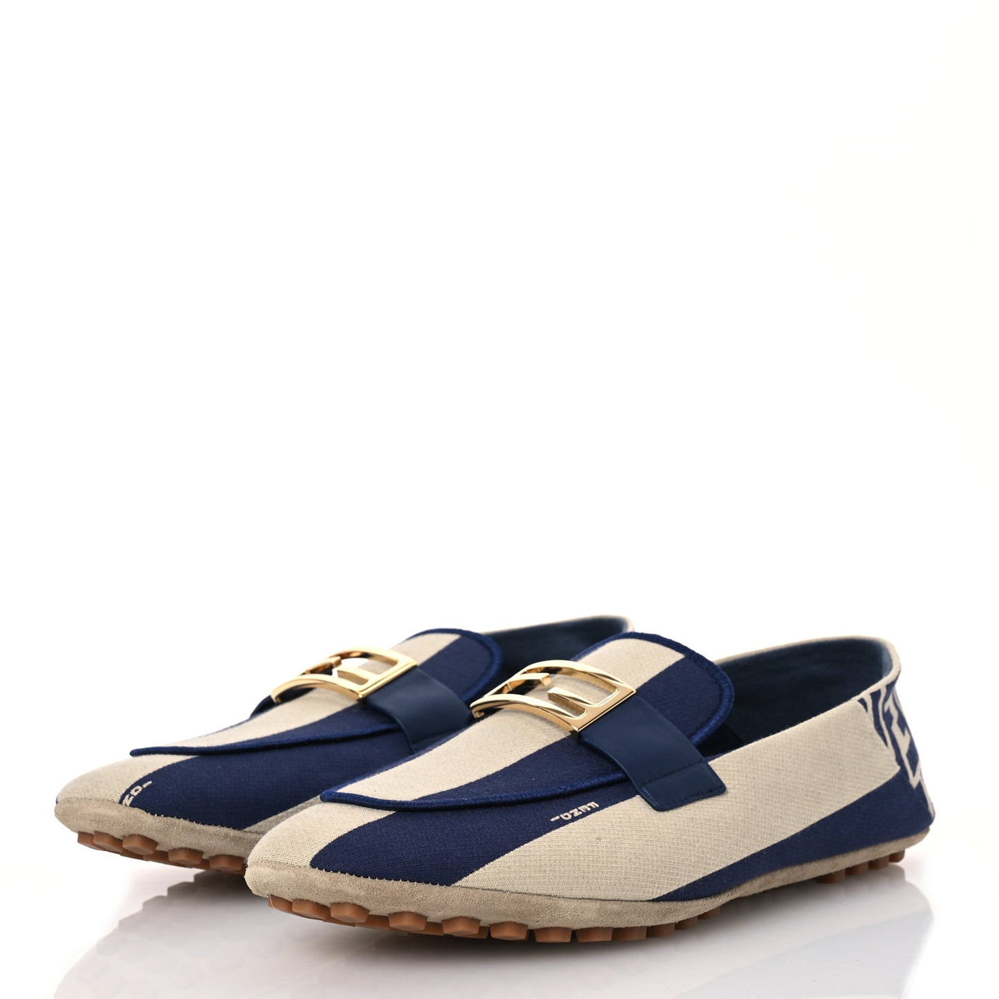 Fabric Jacquard FF Pequin Loafers 38 Bei Midnight