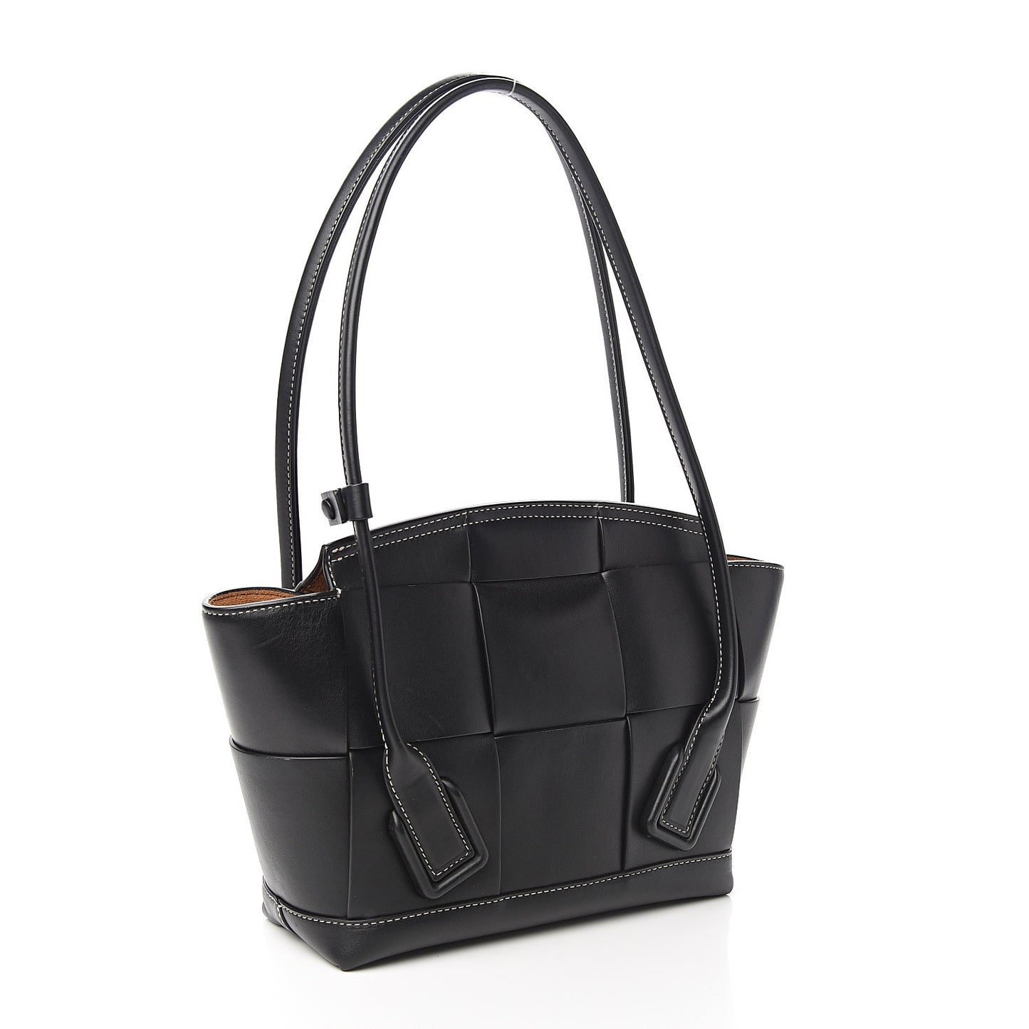 French Calfskin Maxi Intrecciato Small Arco Black
