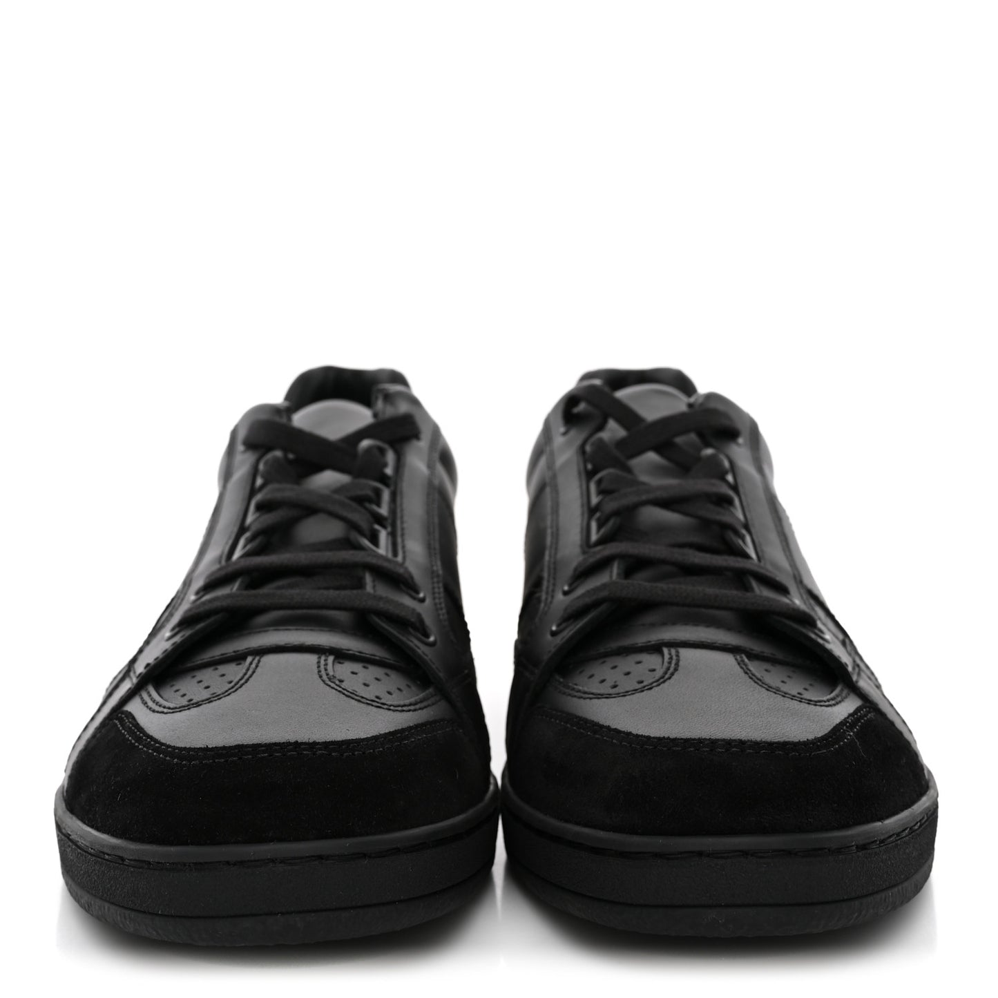 Calfskin Suede Logo Sneakers 40 Black