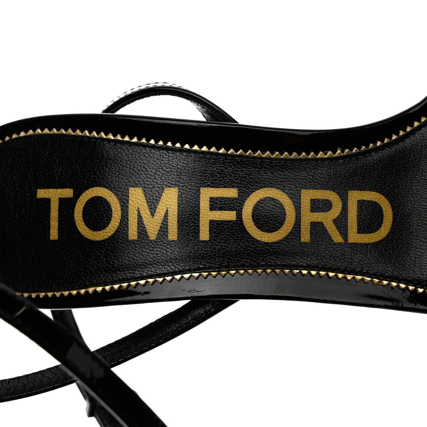 Tom Ford Patent Padlock Stiletto 105mm Sandals 37.5 Black 6 of 9