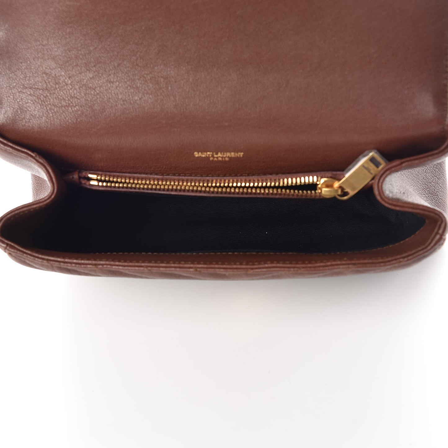 Sheepskin Matelasse Medium College Monogram Bag Amber