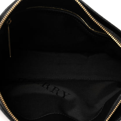Burberry Calfskin Check Embossed Small Chichester Crossbody Clutch Bag Black 5 of 11