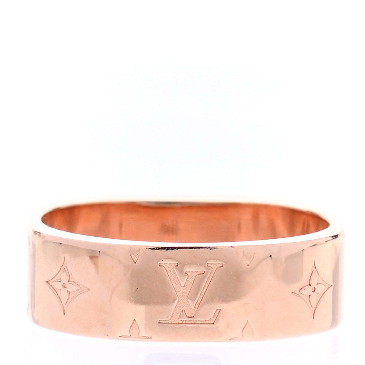 Brass Monogram Engraved Nanogram Ring M Pink Gold