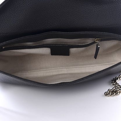 Gucci Pebbled Calfskin Medium Soho Flap Crossbody Black 4 of 9