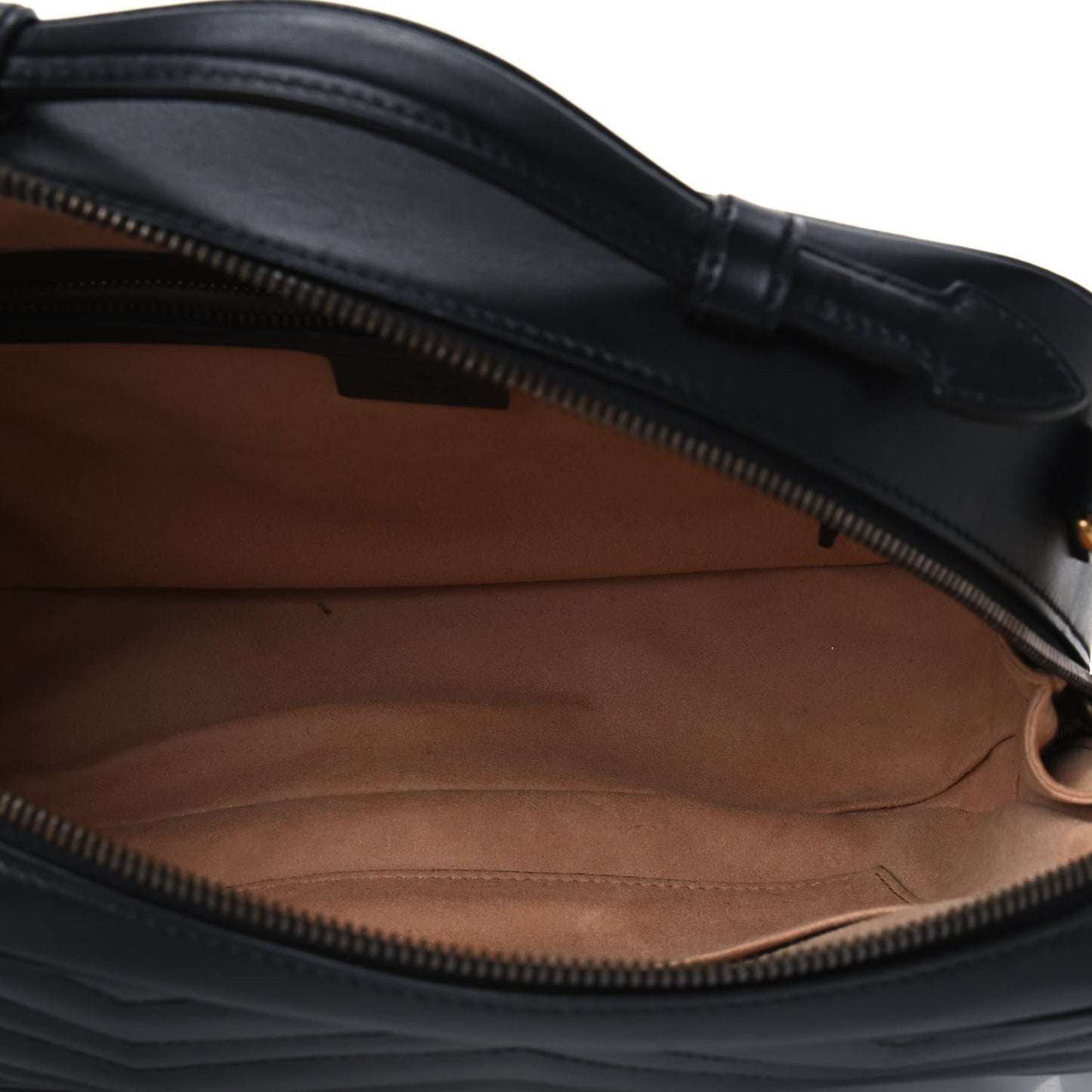 Calfskin Matelasse Sylvie Web Small GG Marmont Top Handle Shoulder Bag Black