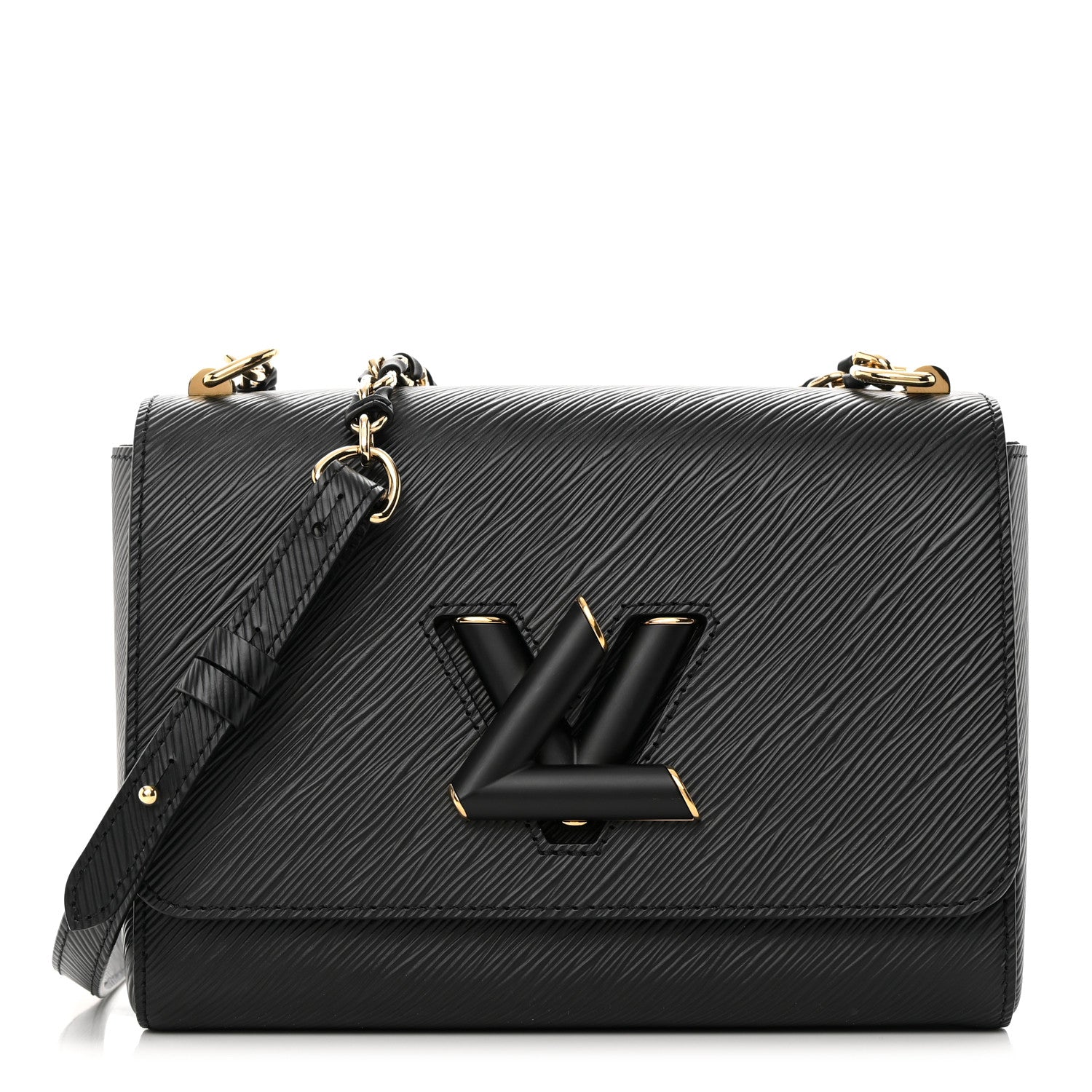 Louis Vuitton Epi Twist Braided Strap Shoulder Bag MM Black 1 of 12