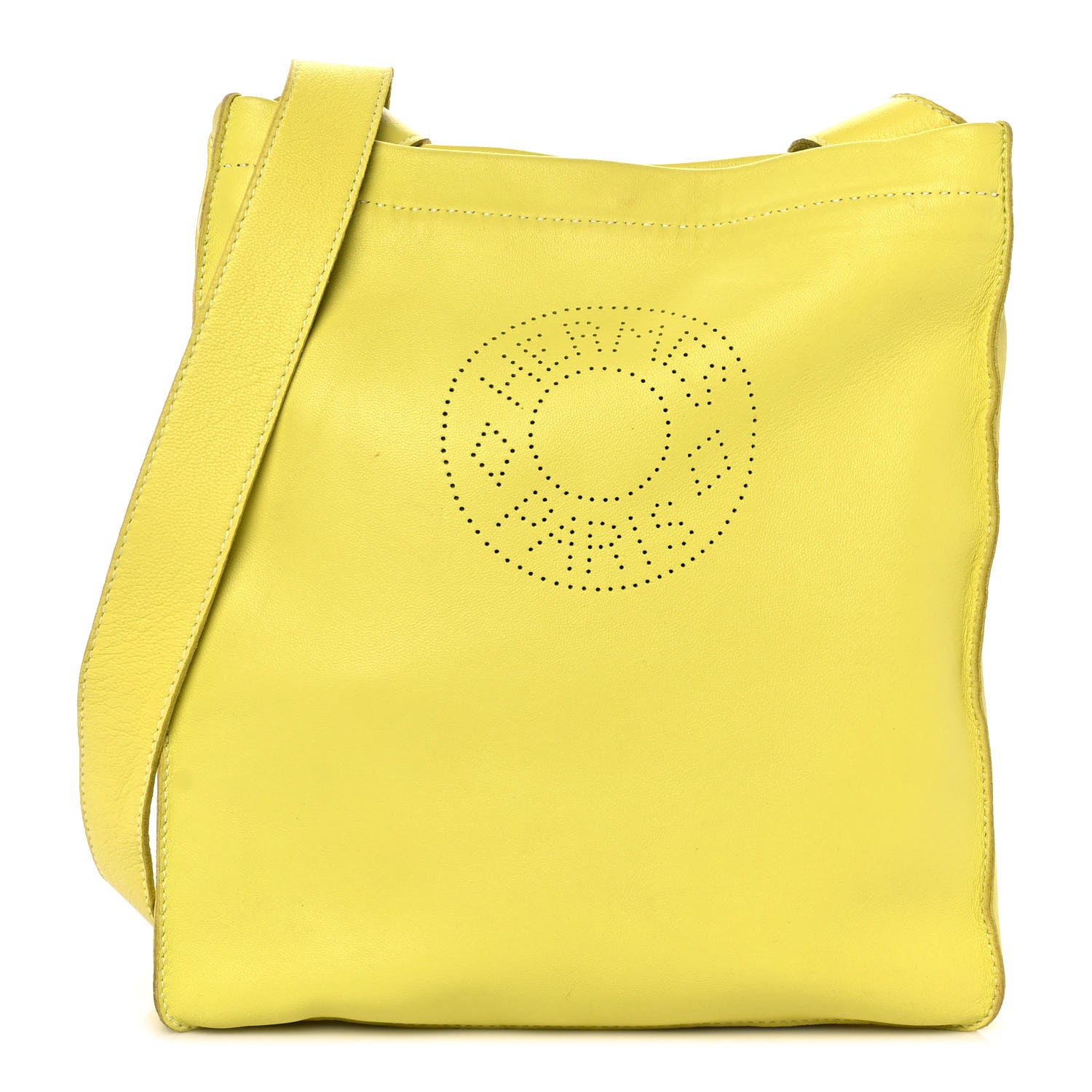 Hermes Lambskin Clou De Selle Pouch Sulphur 1 of 9