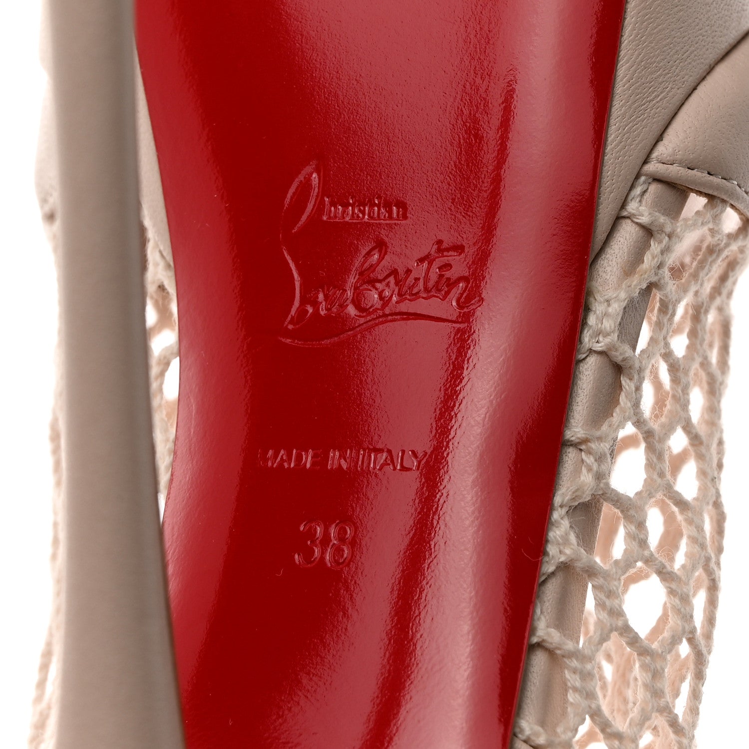 Christian Louboutin Nappa Resille Plougesta Alta 150 Sandals 38 Leche 7 of 8