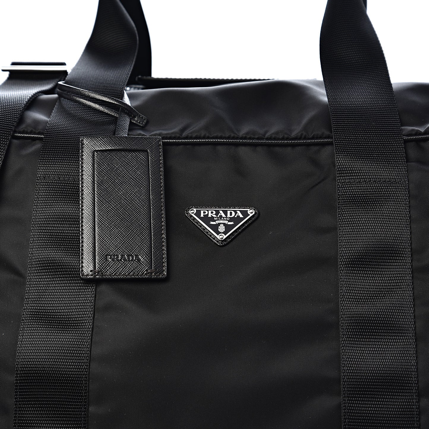 Tessuto Nylon Saffiano Viaggio Carry On Travel Bag Black
