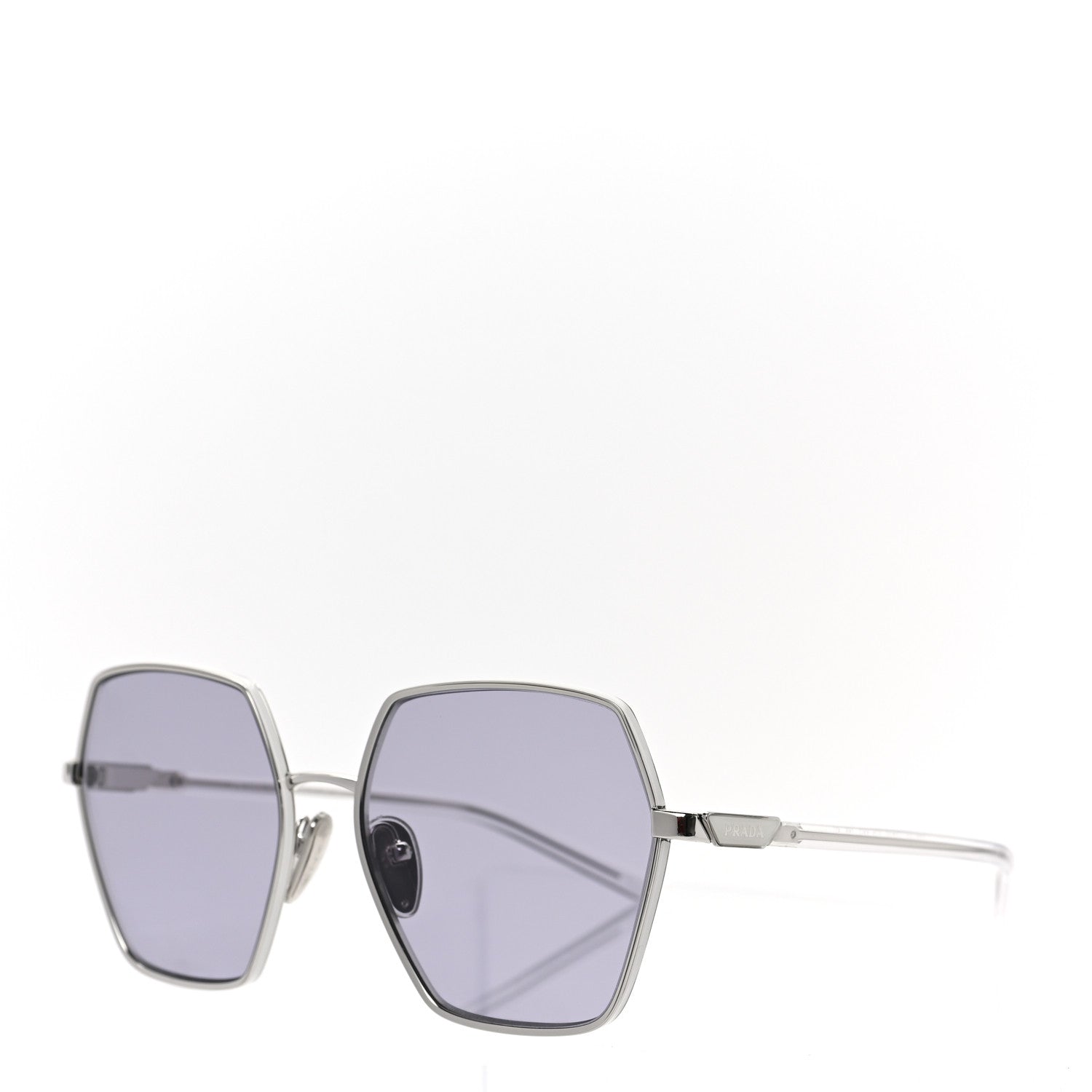 Prada Geometric Sunglasses PR 56YS Silver White 1 of 6
