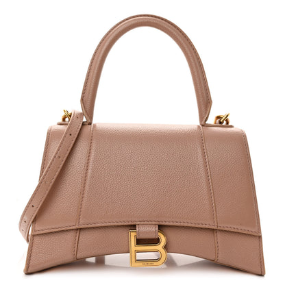 Balenciaga Grained Calfskin Small Hourglass Top Handle Bag Nude Beige 1 of 13