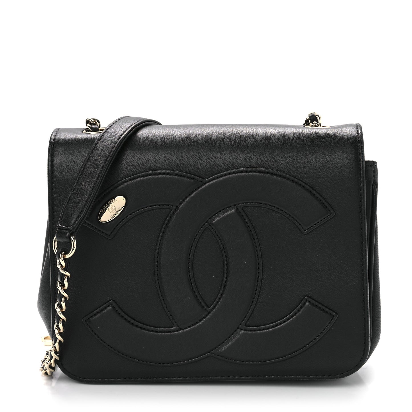 Lambskin CC Mania Flap Bag Black