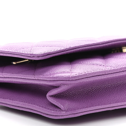 Chanel Caviar Quilted Wallet On Chain WOC Purple 9 of 11