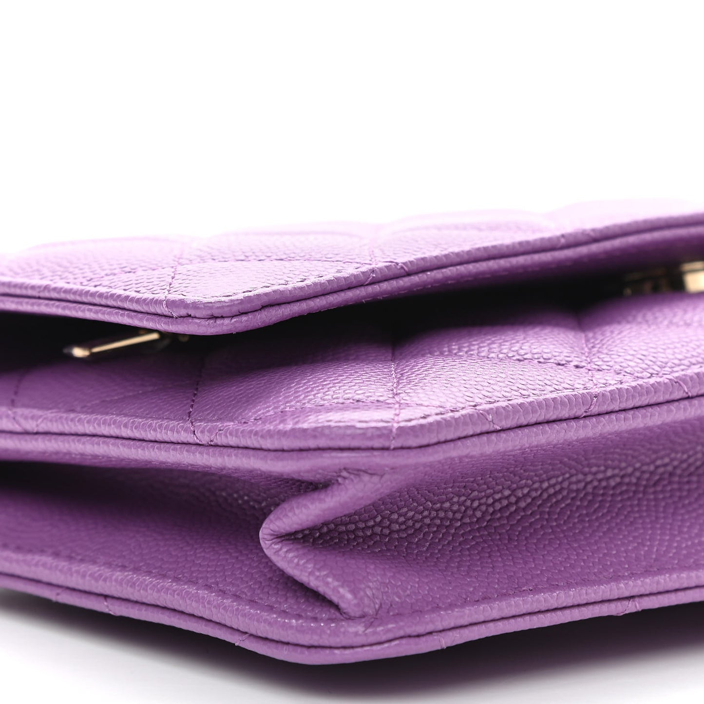 Caviar Quilted Wallet On Chain WOC Purple