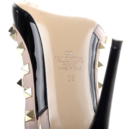 Valentino Garavani Patent Nappa Rockstud Ankle Strap 100mm Pumps 39 Black Poudre 8 of 11