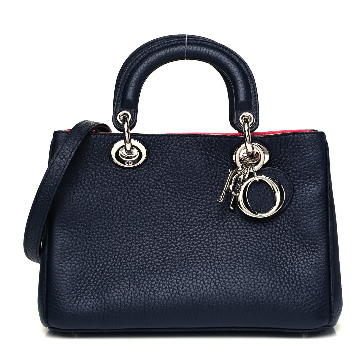 Bullcalf Small Diorissimo Tote Navy Fuchsia