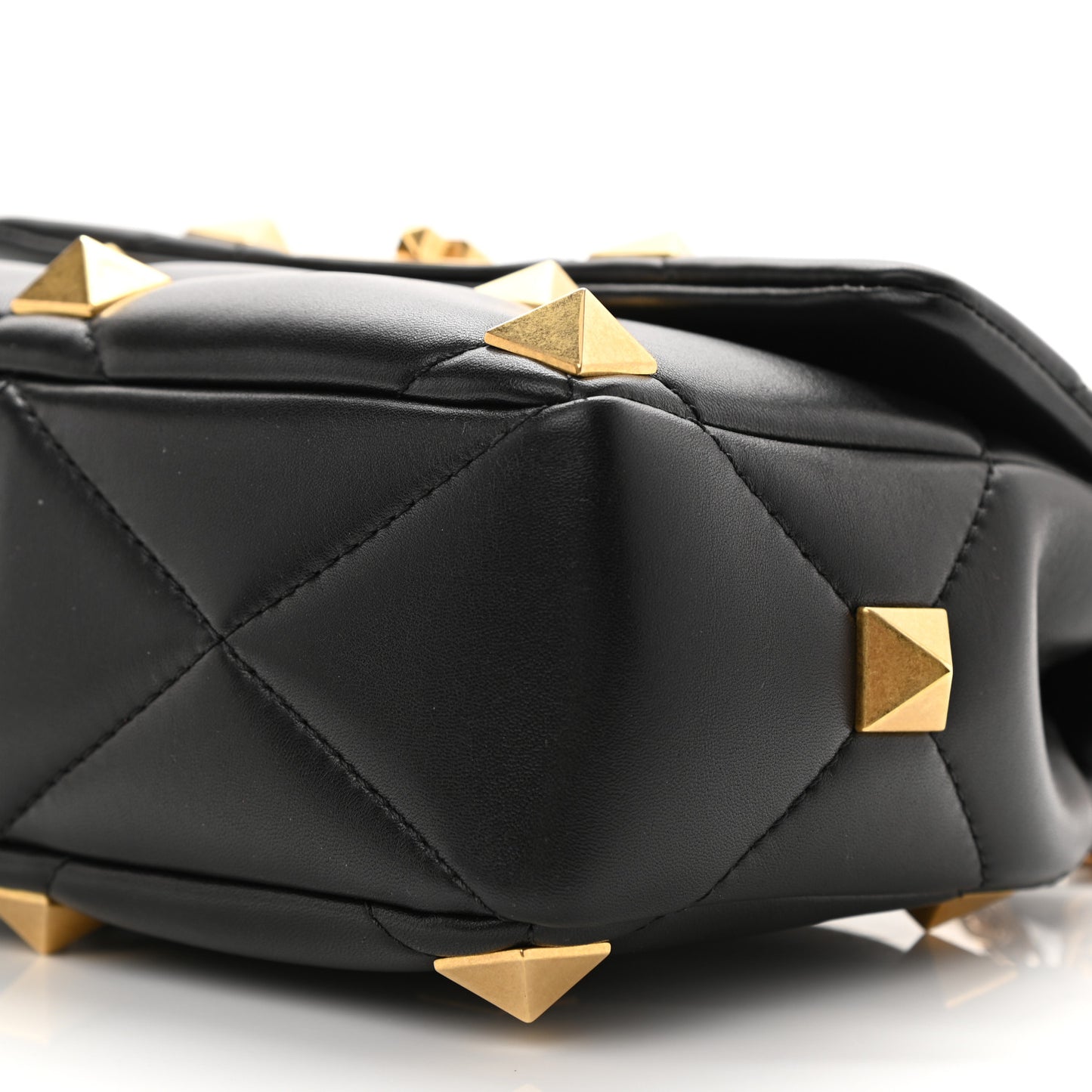 Nappa Medium Roman Stud Shoulder Bag Black