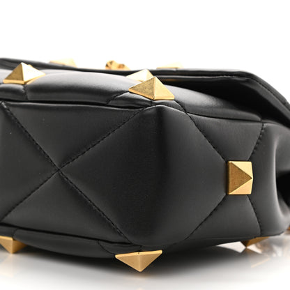 Valentino Garavani Nappa Medium Roman Stud Shoulder Bag Black 9 of 9