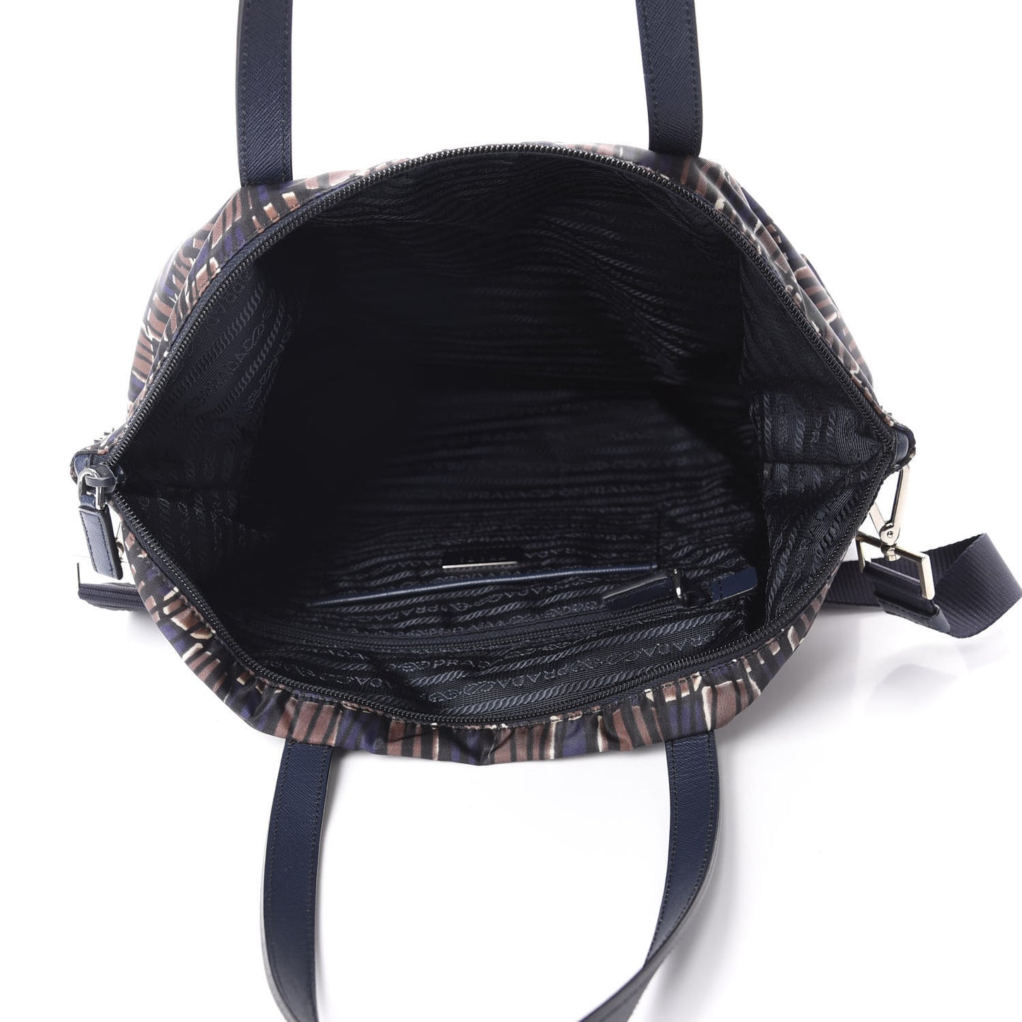 Tessuto Nylon Saffiano Print Tote Oceano Dis