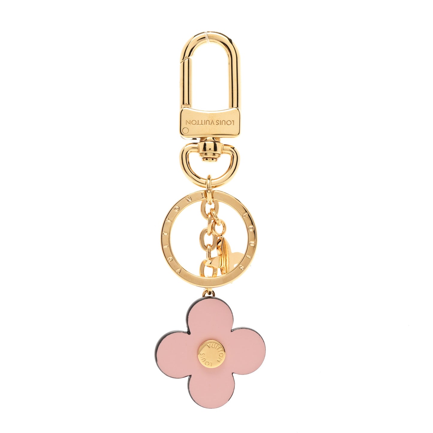 Monogram Blooming Flowers BB Bag Charm Key Holder Pink