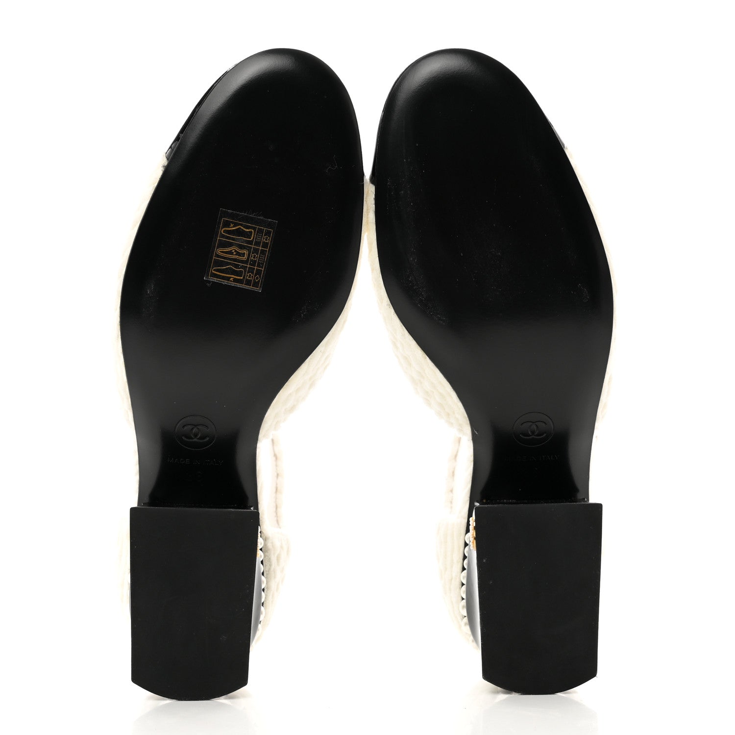 Chanel Velvet Patent Calfskin Pearl Mary Jane Flats 36 White Black 5 of 9
