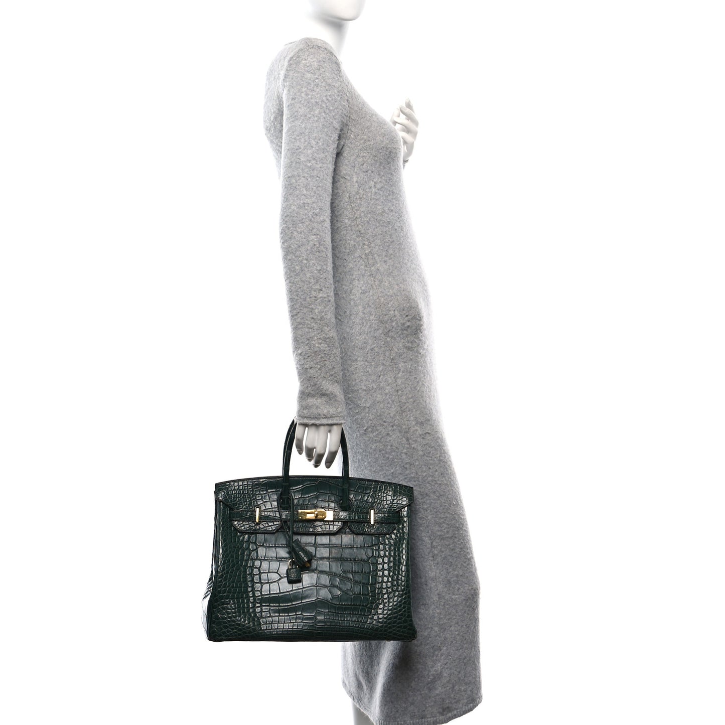 Matte Alligator Birkin 35 Vert Titien