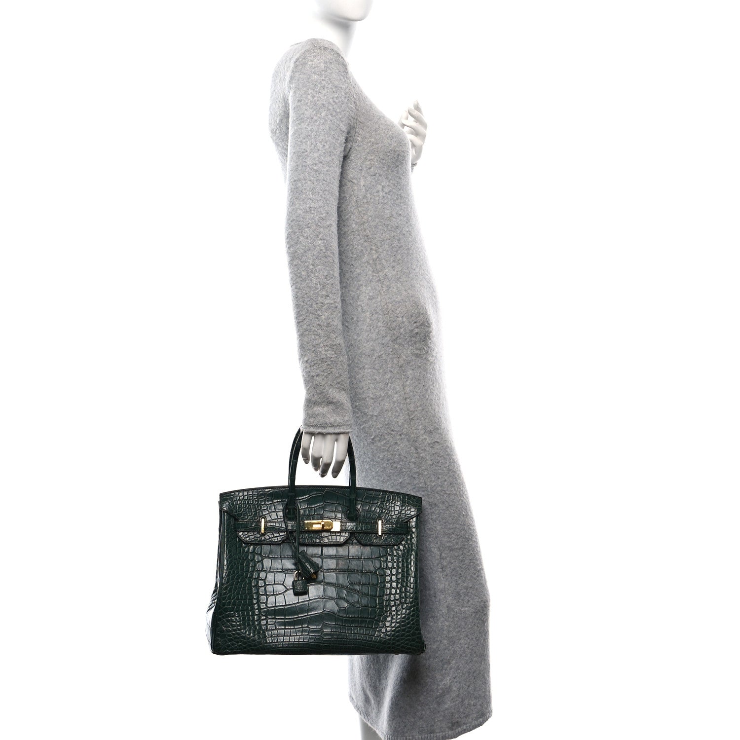 Hermes Matte Alligator Birkin 35 Vert Titien 2 of 12