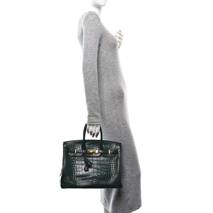 Hermes Matte Alligator Birkin 35 Vert Titien 2 of 12