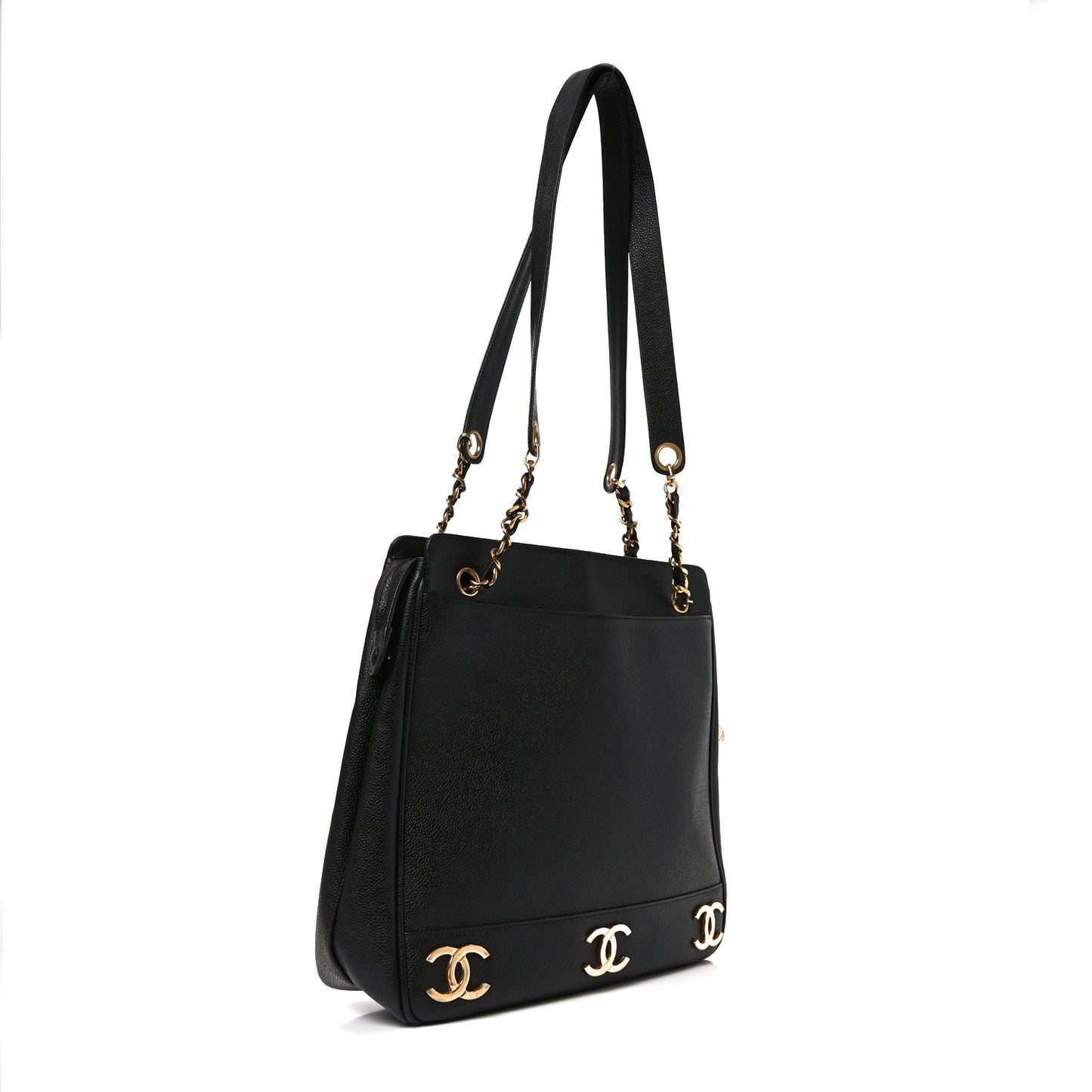 Caviar CC Shoulder Bag Black