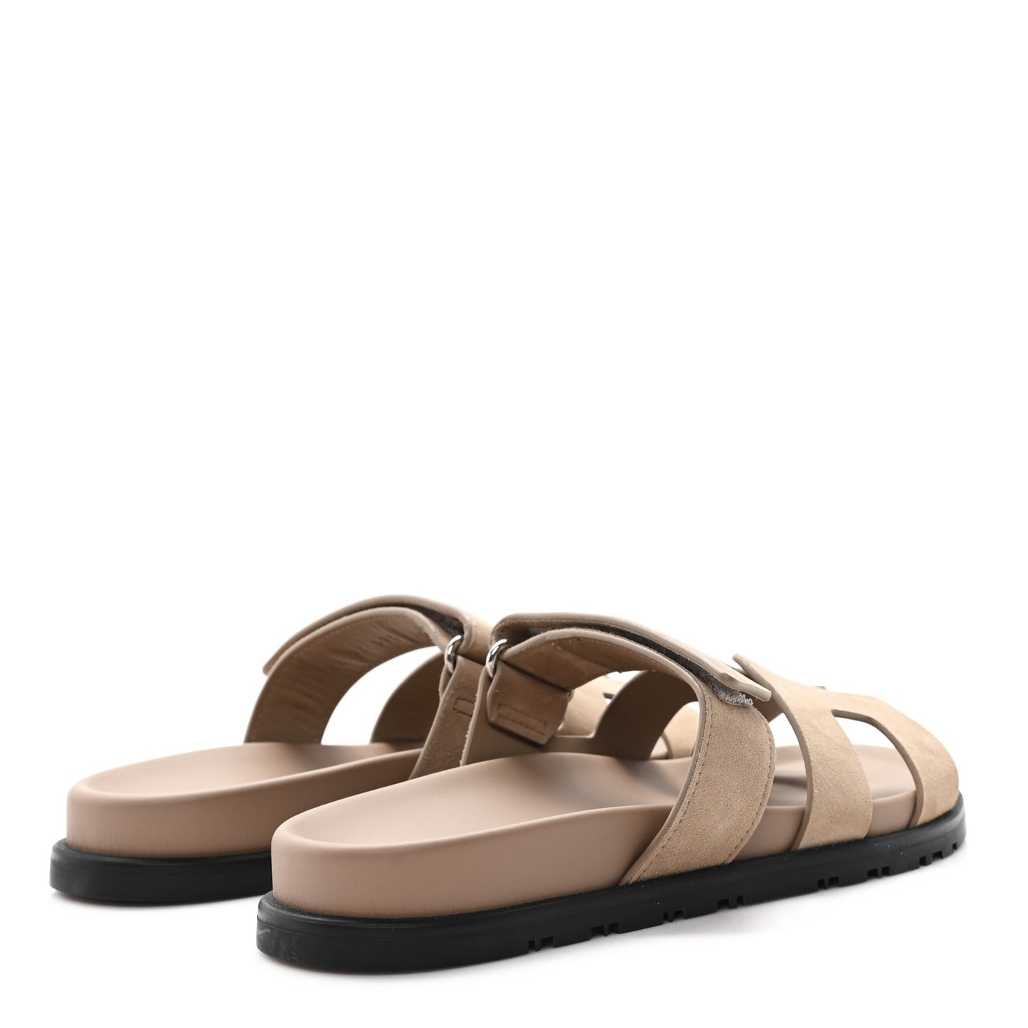 Suede Goatskin Womens Chypre Sandals 37.5 Beige Sable