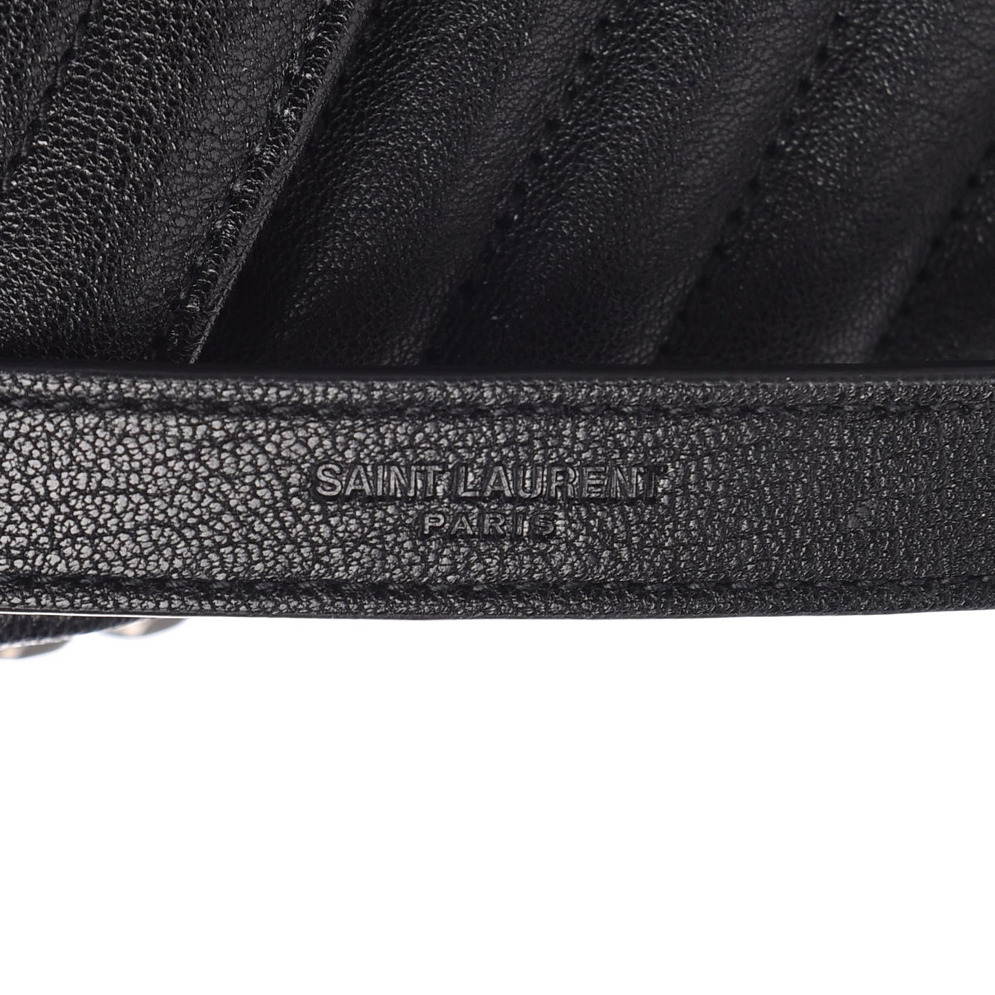 Sheepskin Matelasse Chevron Monogram Medium College Bag Black