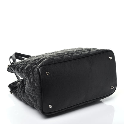 Christian Dior Coated Canvas Cannage Medium Panarea Tote Black 4 of 9