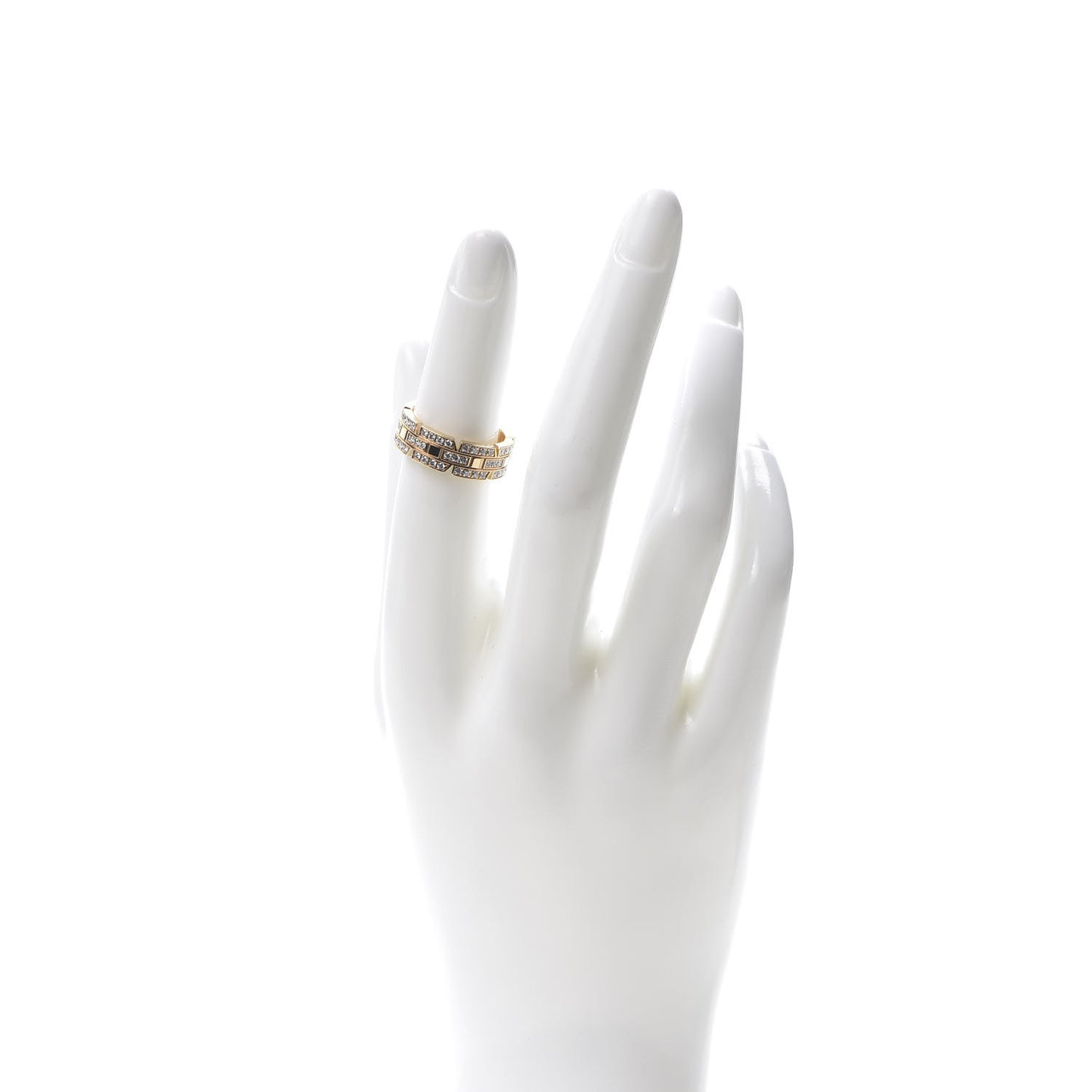 18K Yellow Gold Diamond 6mm Tank Francaise Ring 50 5.25