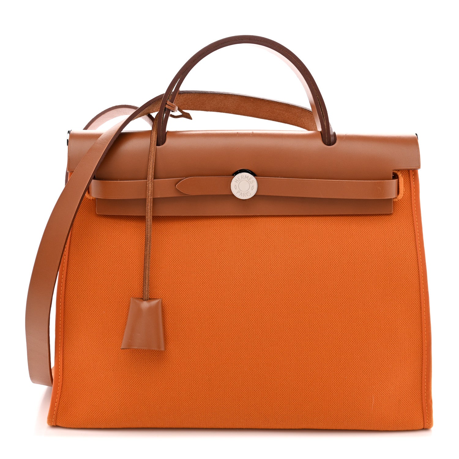 Hermes Vache Hunter Toile Herbag Zip 31 PM Orange Fauve 1 of 14