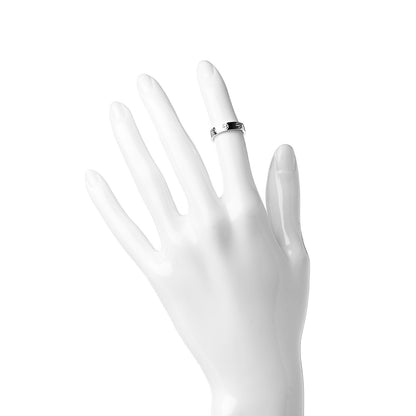 Cartier 18K White Gold Diamond 4mm LOVE Wedding Band Ring 46 3.75 2 of 5