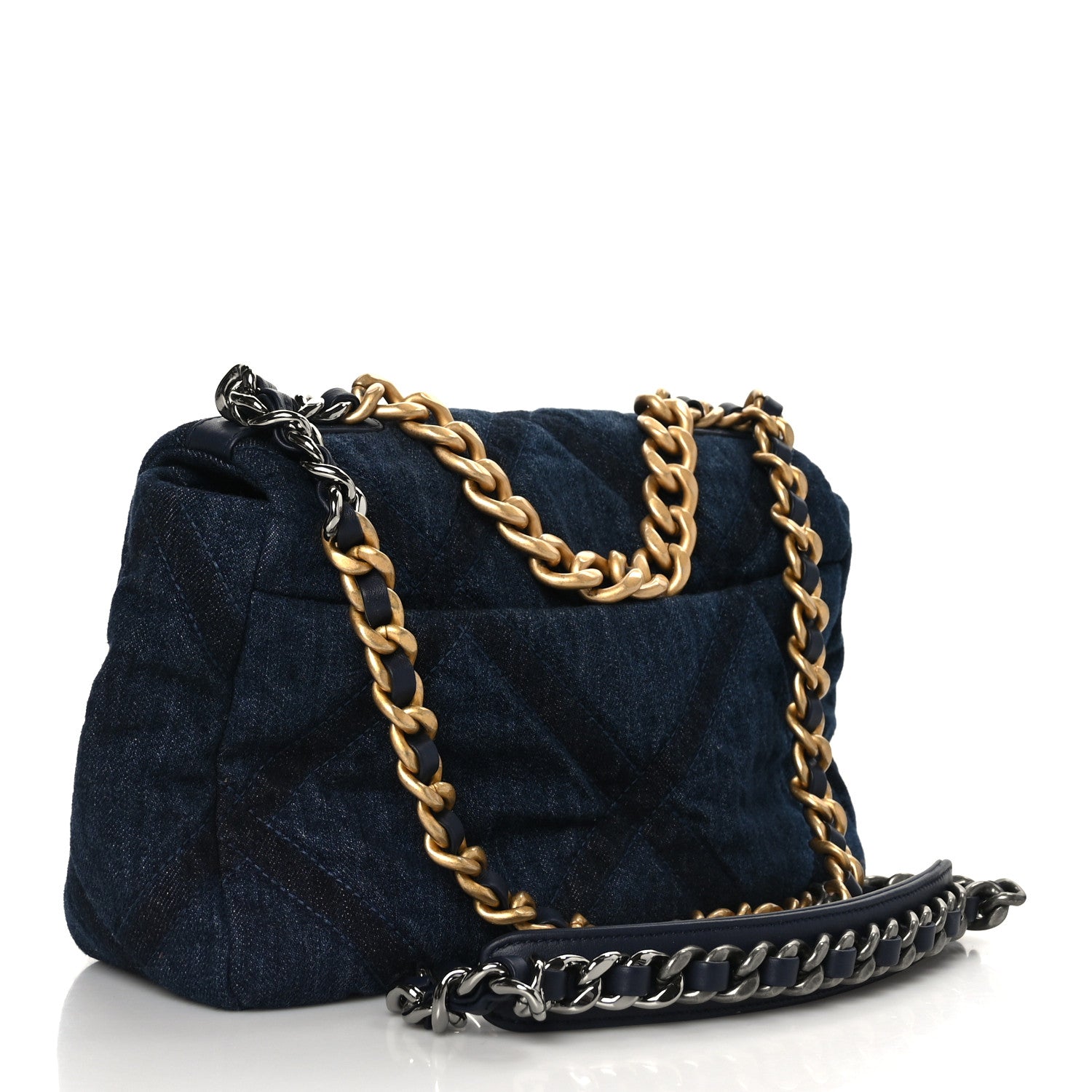 Chanel Denim Quilted Medium Chanel 19 Flap Blue 3 of 10