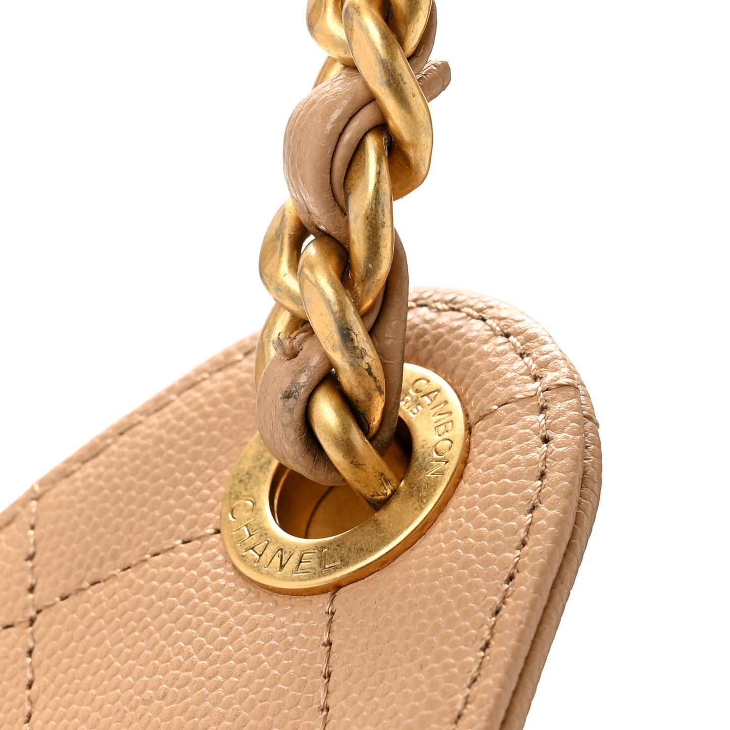 Caviar Quilted Small Chanel 25 Handbag Beige