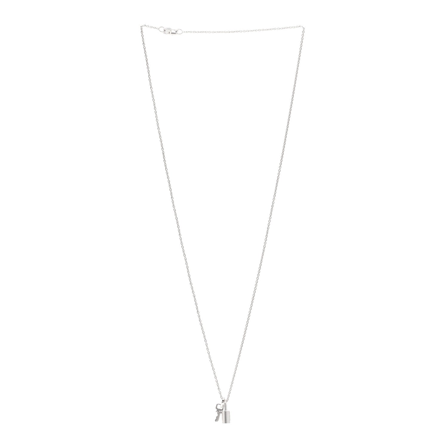 Louis Vuitton 18K White Gold Lockit Key Pendant Necklace 3 of 4