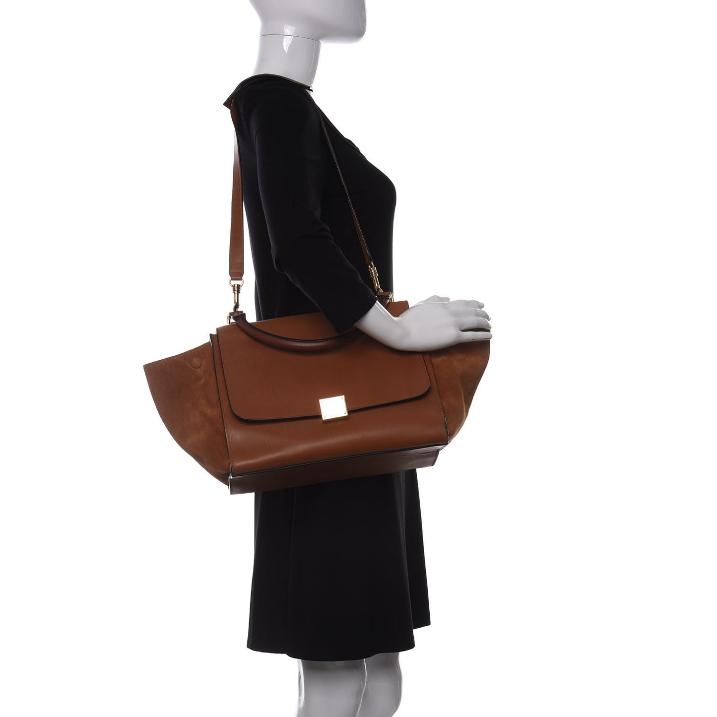 Natural Calfskin Small Trapeze Tan