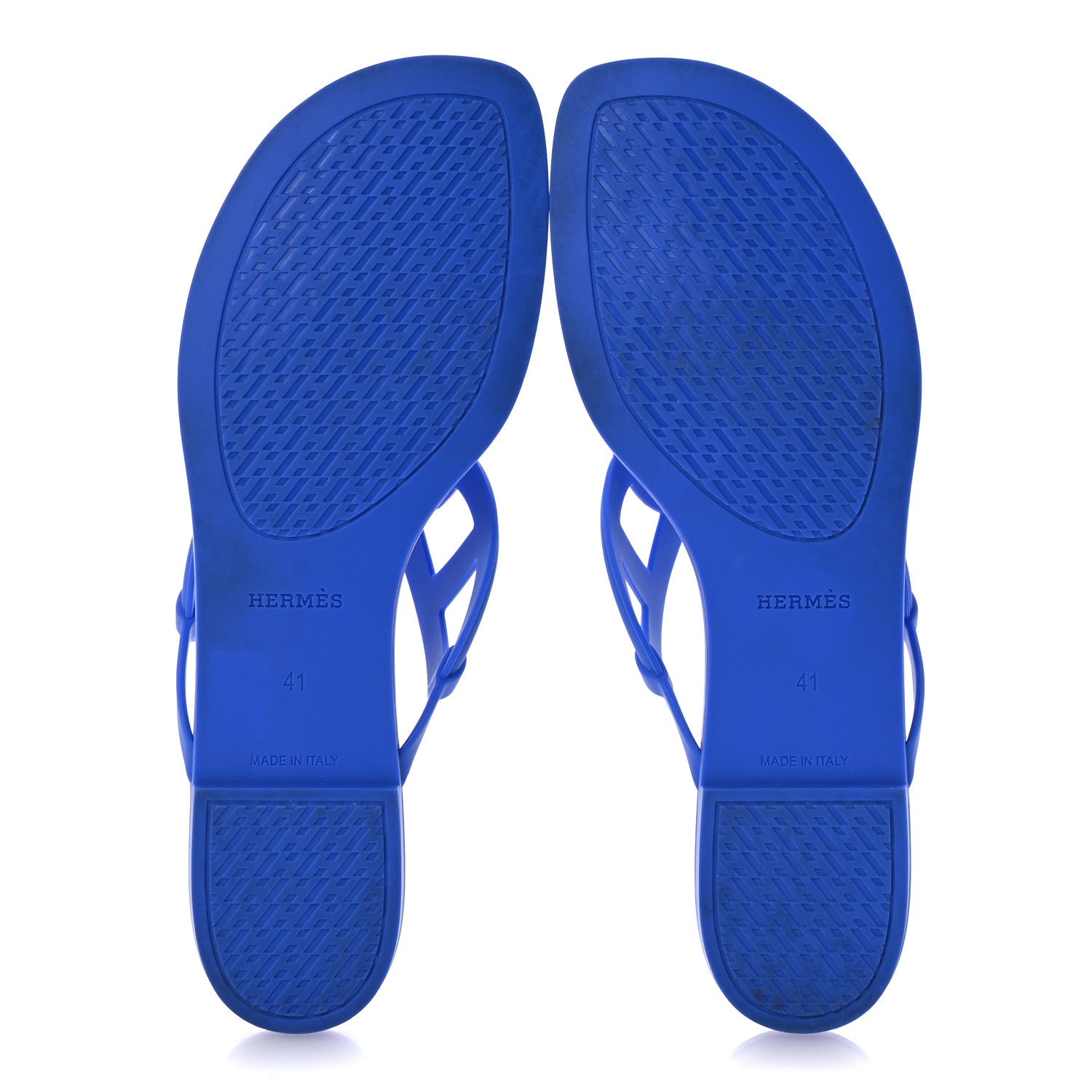 Hermes Rubber Womens Egerie Sandals 41 Bleu Outremer 6 of 9