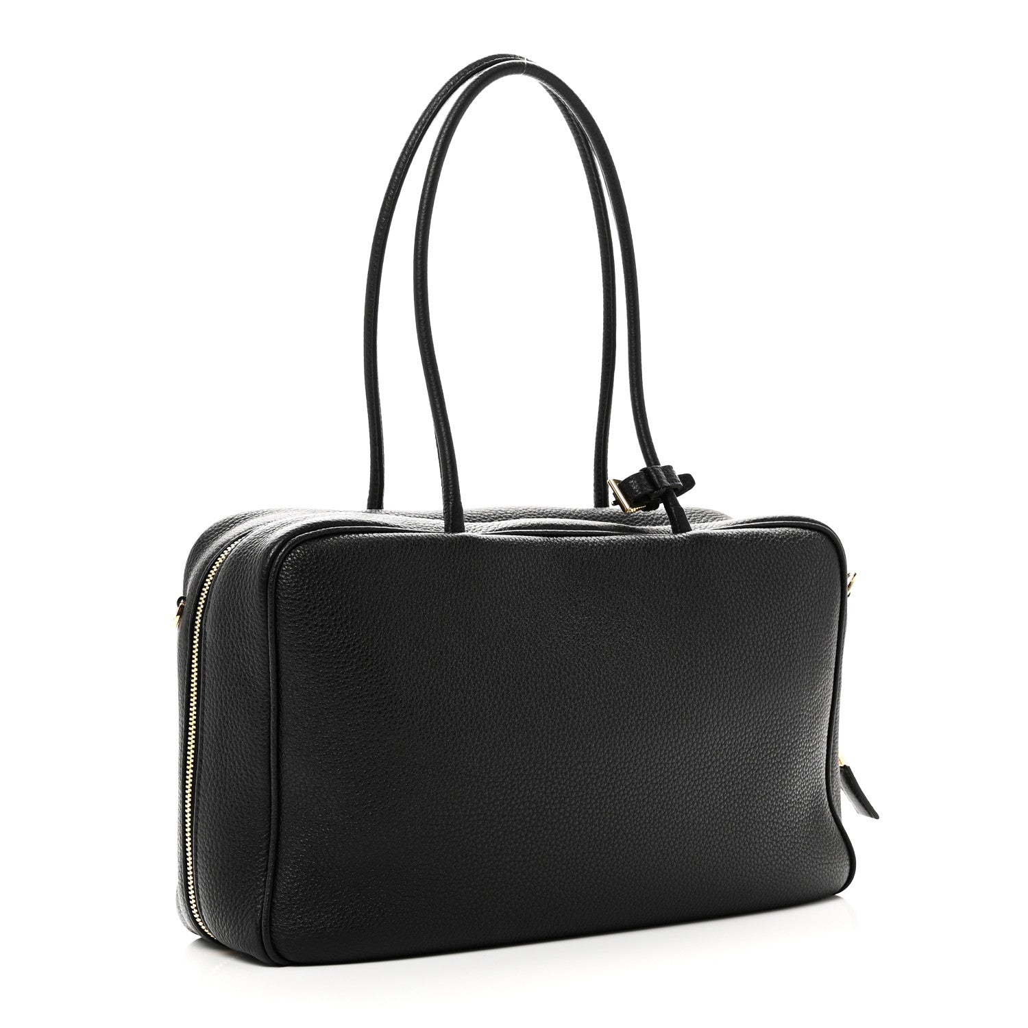 Prada Vitello Daino Soft Large Top Handle Bag Black 3 of 9