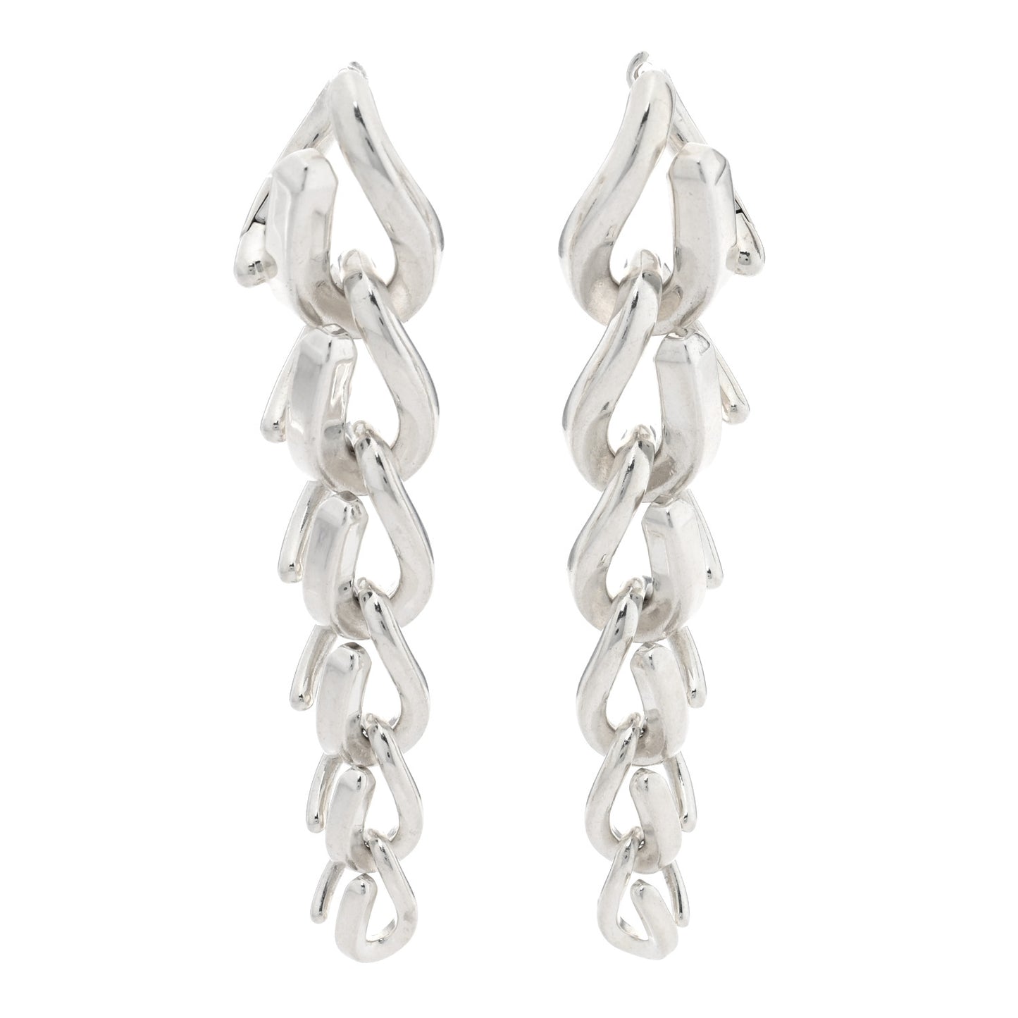 Sterling Silver Forge Drop Link Earrings